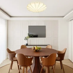Mid-Century Modern White Flush Mount Light