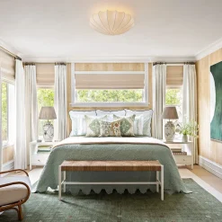 Mid-Century Modern White Flush Mount Light