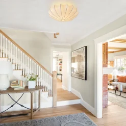 Mid-Century Modern White Flush Mount Light