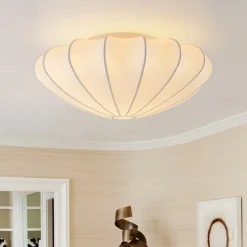 Mid-Century Modern White Flush Mount Light