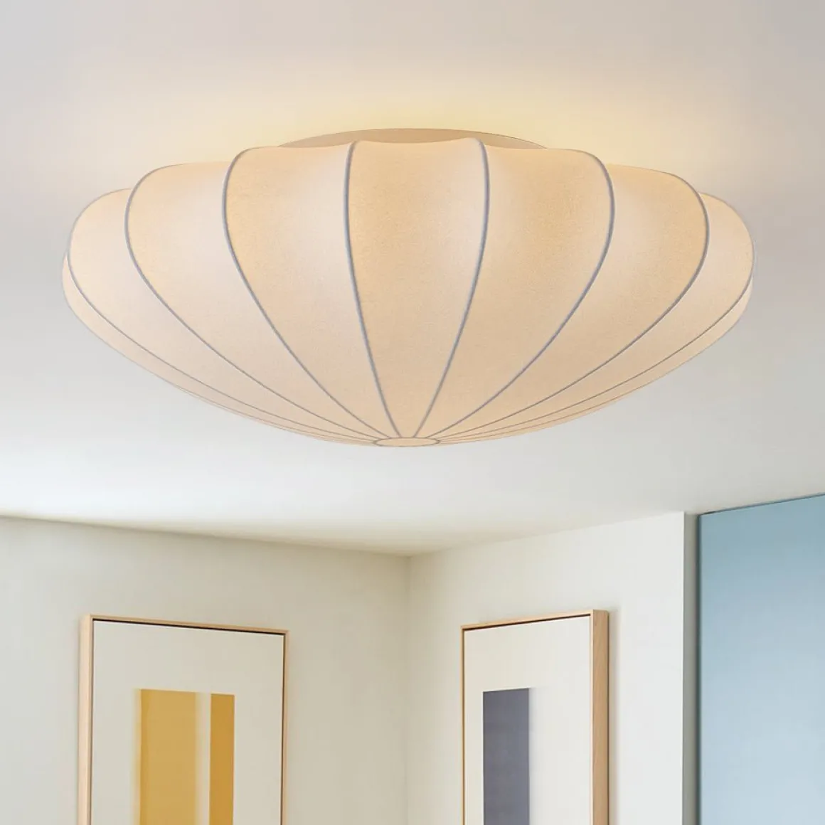 Mid-Century Modern White Flush Mount Light