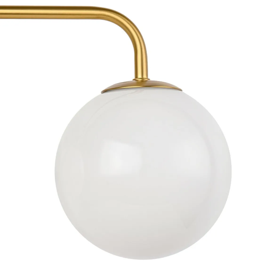 Mid-century Shine Opal Glass Globe Brass Vanity Light