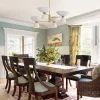 Mid-Century White Brass 8-Light UP and Down Chandelier