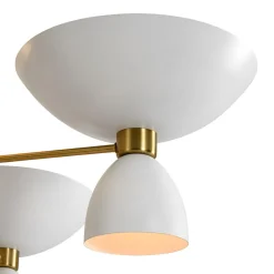 Mid-Century White Brass 8-Light UP and Down Chandelier