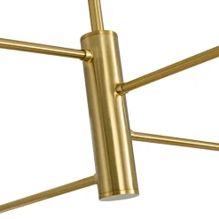 Mid-Century White Brass 8-Light UP and Down Chandelier