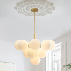 Milky Glass Cluster Bubble Chandelier
