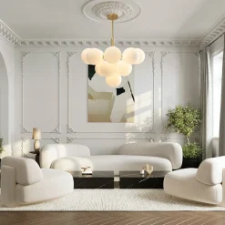 Milky Glass Cluster Bubble Chandelier