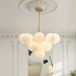 Milky Glass Cluster Bubble Chandelier