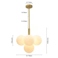 Milky Glass Cluster Bubble Chandelier