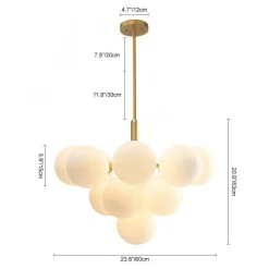 Milky Glass Cluster Bubble Chandelier