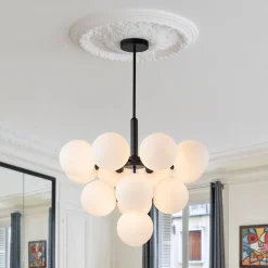 Milky Glass Cluster Bubble Chandelier