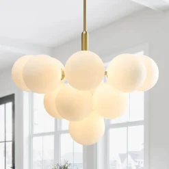 Milky Glass Cluster Bubble Chandelier