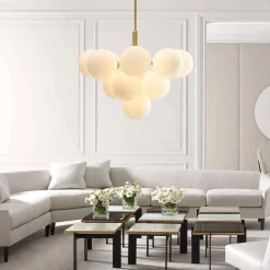 Milky Glass Cluster Bubble Chandelier
