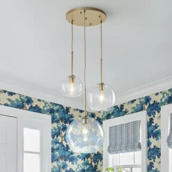 Minimalist Cluster Clear Glass Globe 3-Light Pendant
