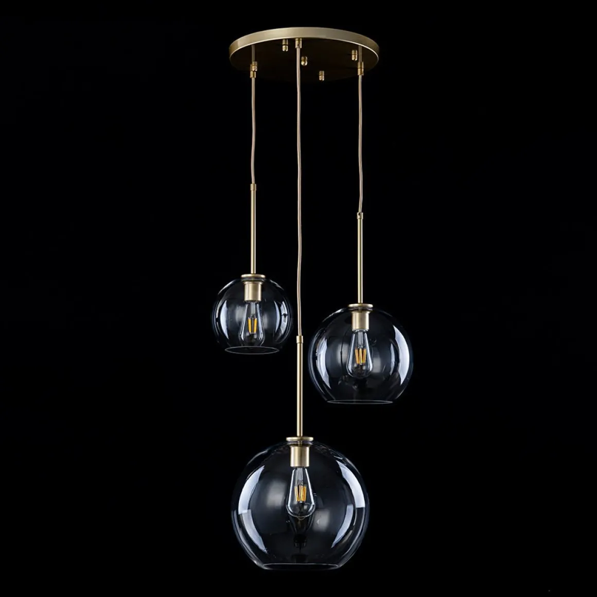 Minimalist Cluster Clear Glass Globe 3-Light Pendant