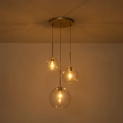 Minimalist Cluster Clear Glass Globe 3-Light Pendant