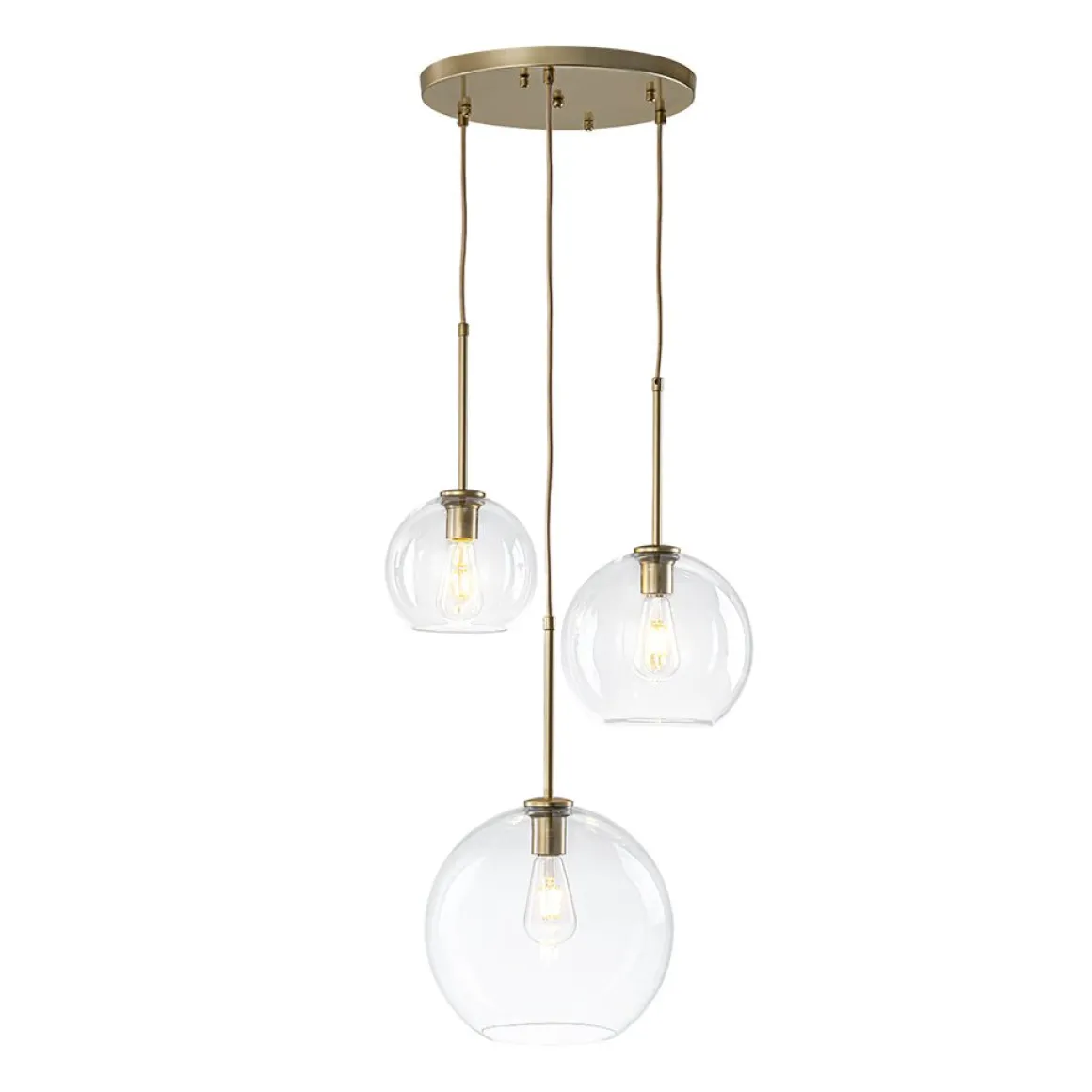 Minimalist Cluster Clear Glass Globe 3-Light Pendant