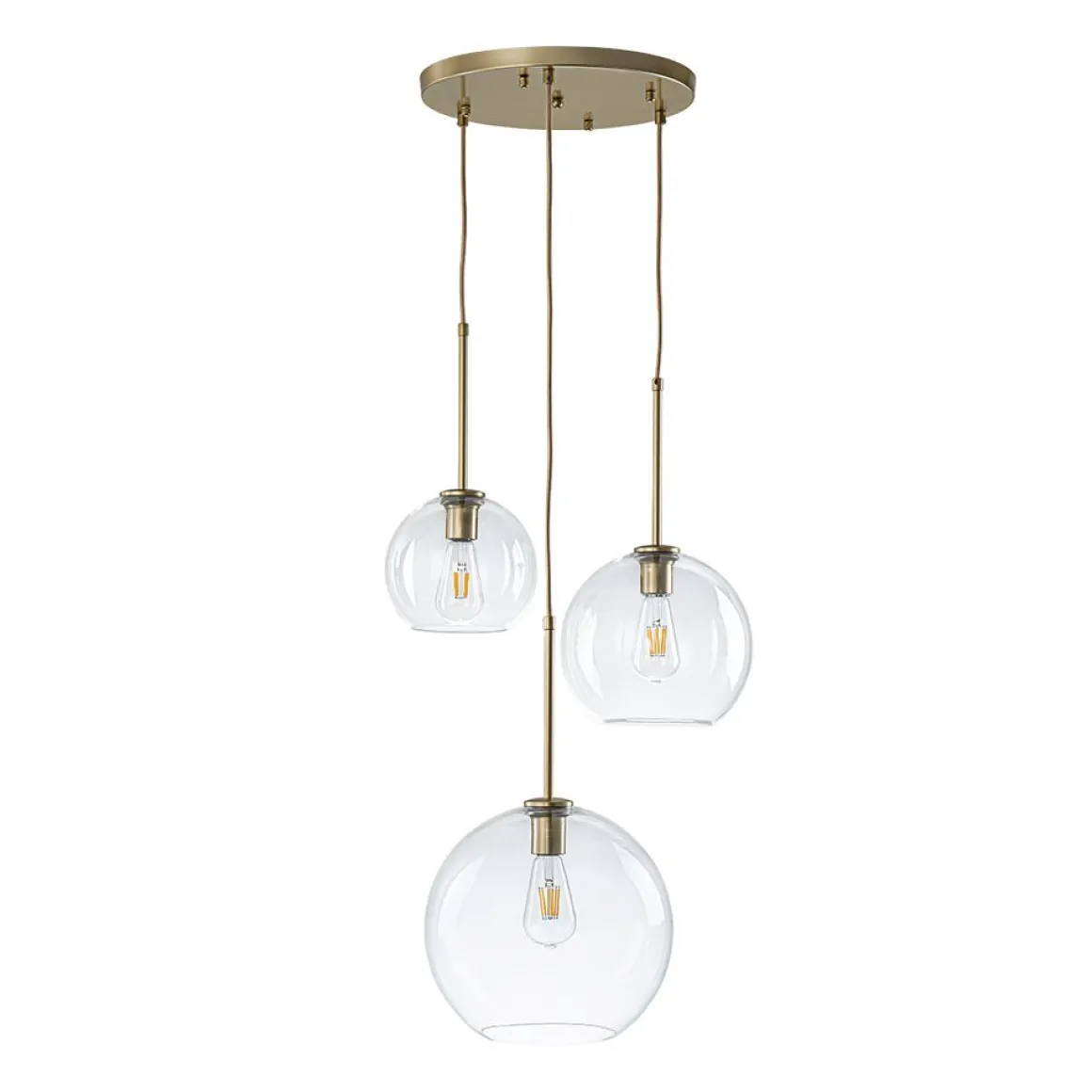 Minimalist Cluster Clear Glass Globe 3-Light Pendant