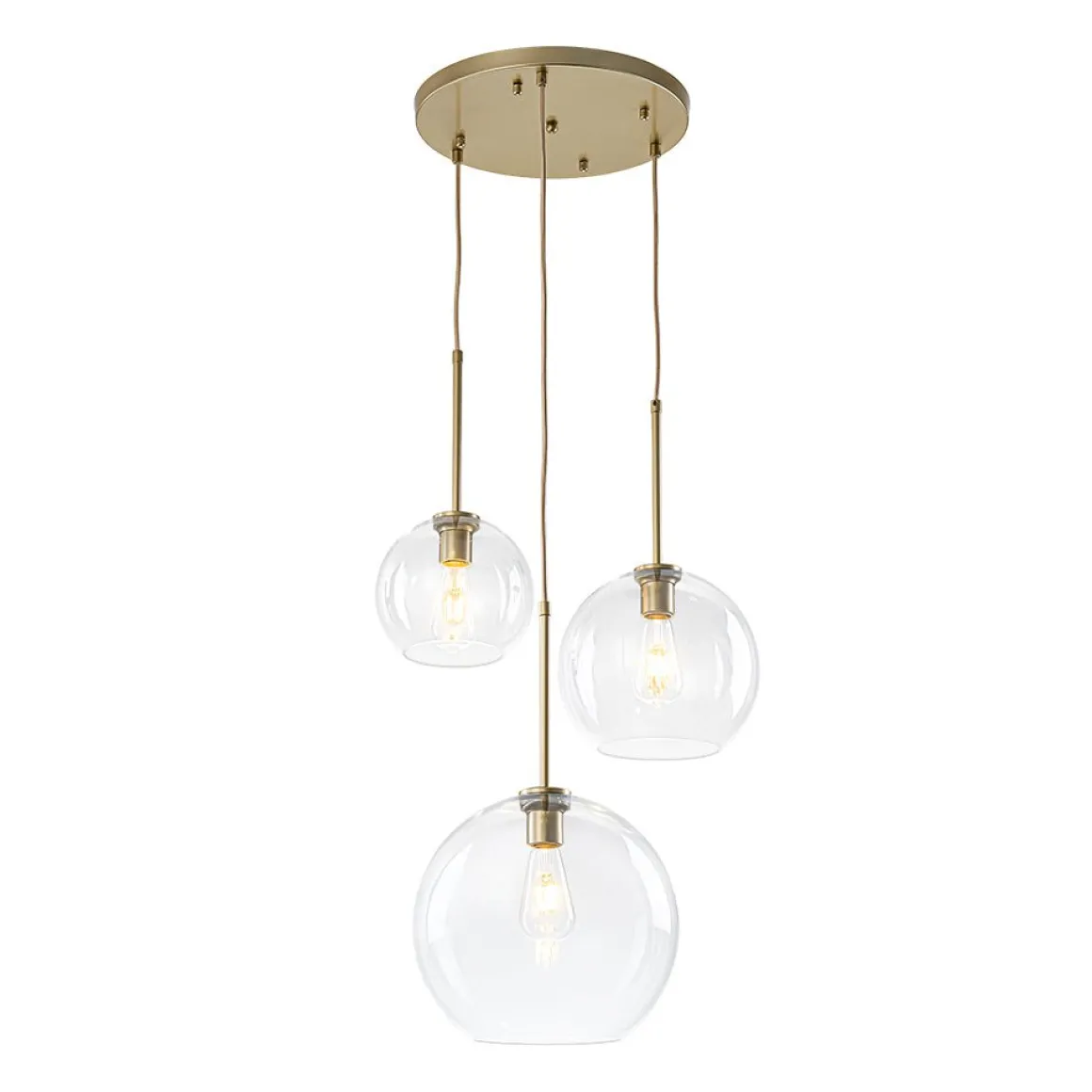 Minimalist Cluster Clear Glass Globe 3-Light Pendant