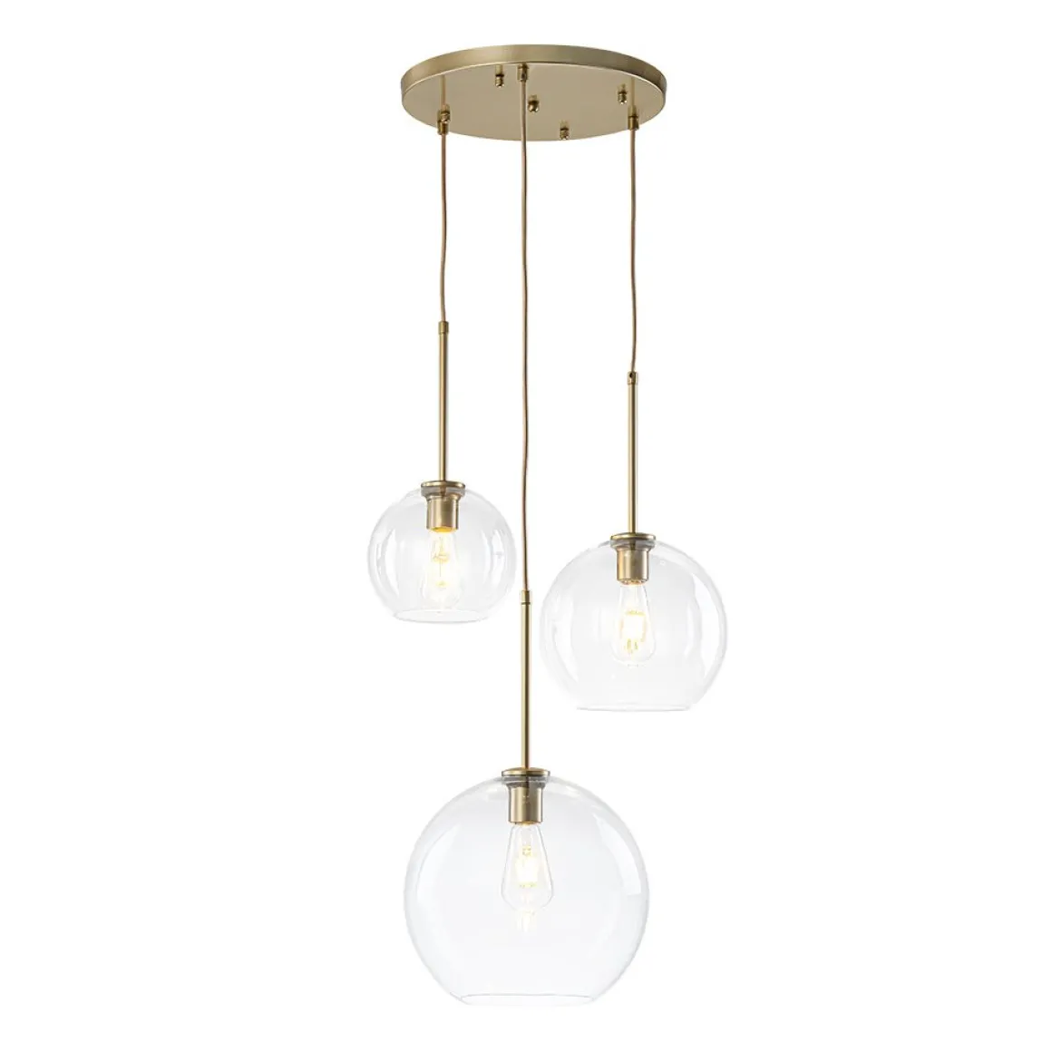 Minimalist Cluster Clear Glass Globe 3-Light Pendant