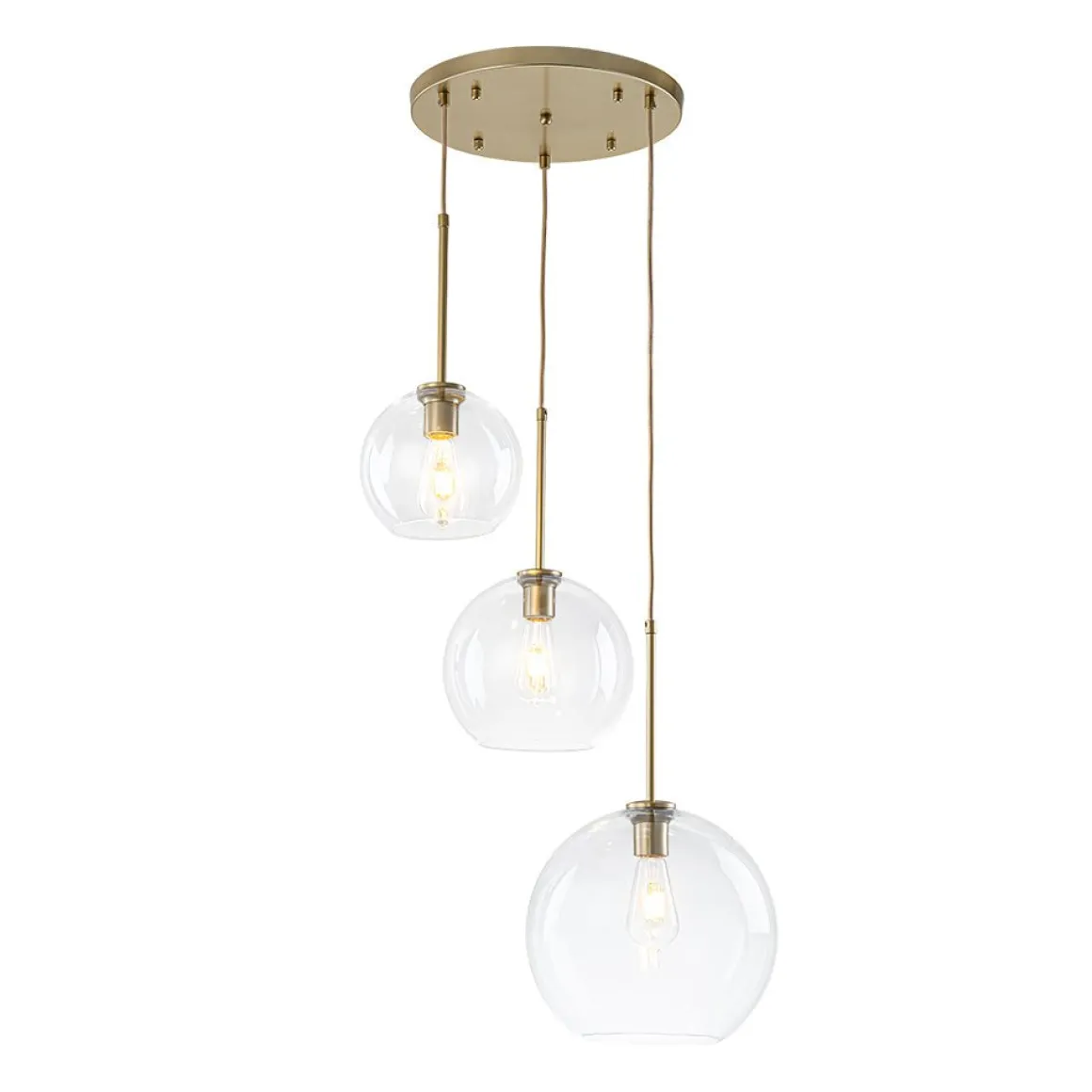 Minimalist Cluster Clear Glass Globe 3-Light Pendant