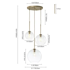 Minimalist Cluster Clear Glass Globe 3-Light Pendant