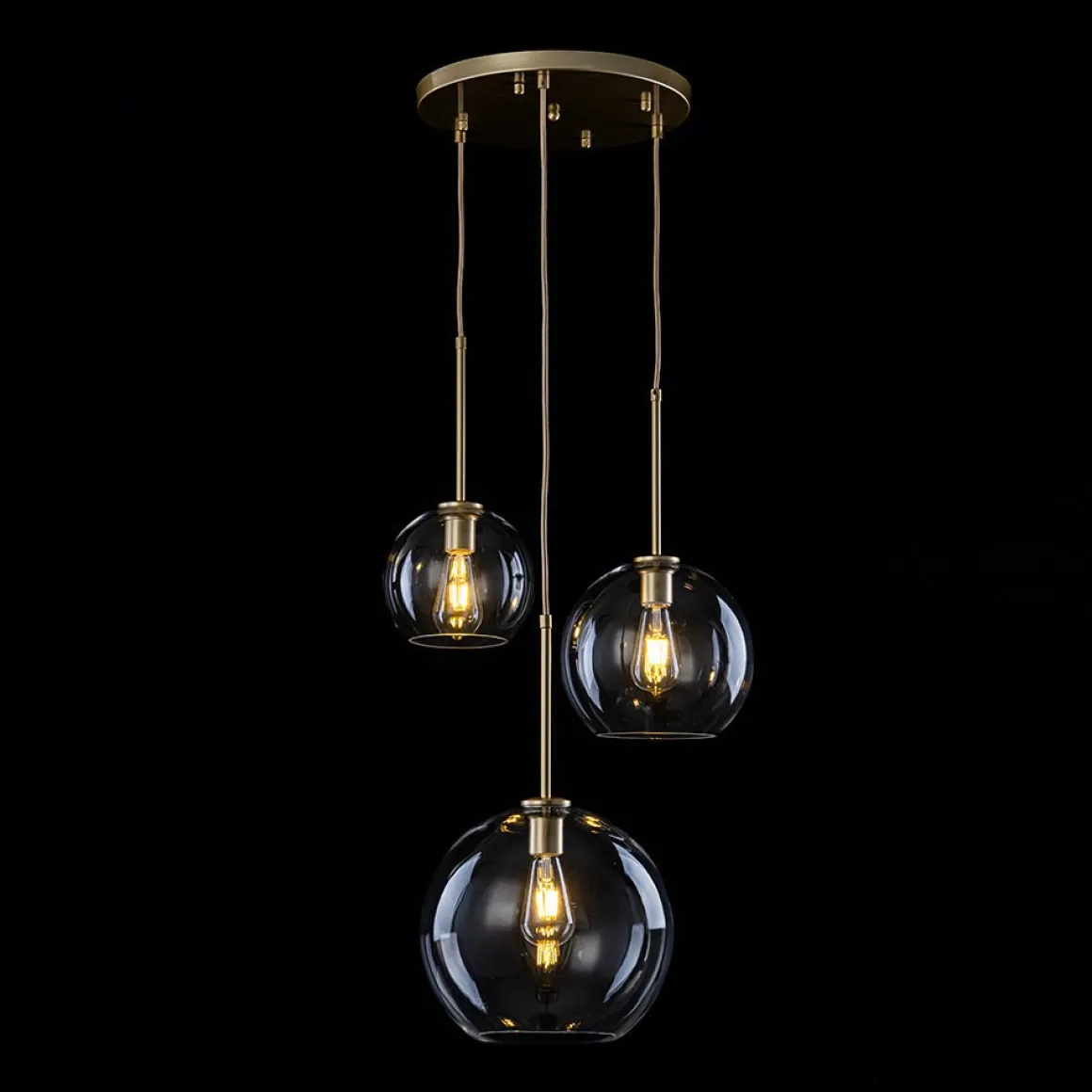 Minimalist Cluster Clear Glass Globe 3-Light Pendant