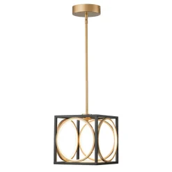 Minimalist Dimmable LED Black Gold Square Kitchen Pendant