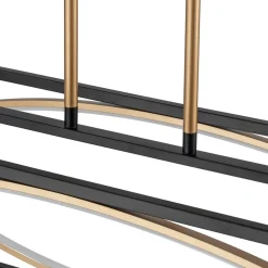 Minimalist Dimmable LED Black Gold Square Kitchen Pendant