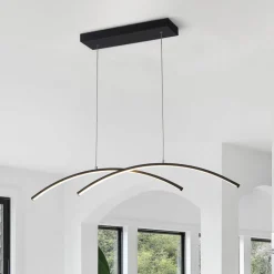 Minimalist Dimmable LED Black Arched Island Chandelier