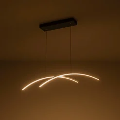 Minimalist Dimmable LED Black Arched Island Chandelier