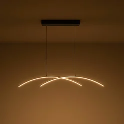 Minimalist Dimmable LED Black Arched Island Chandelier