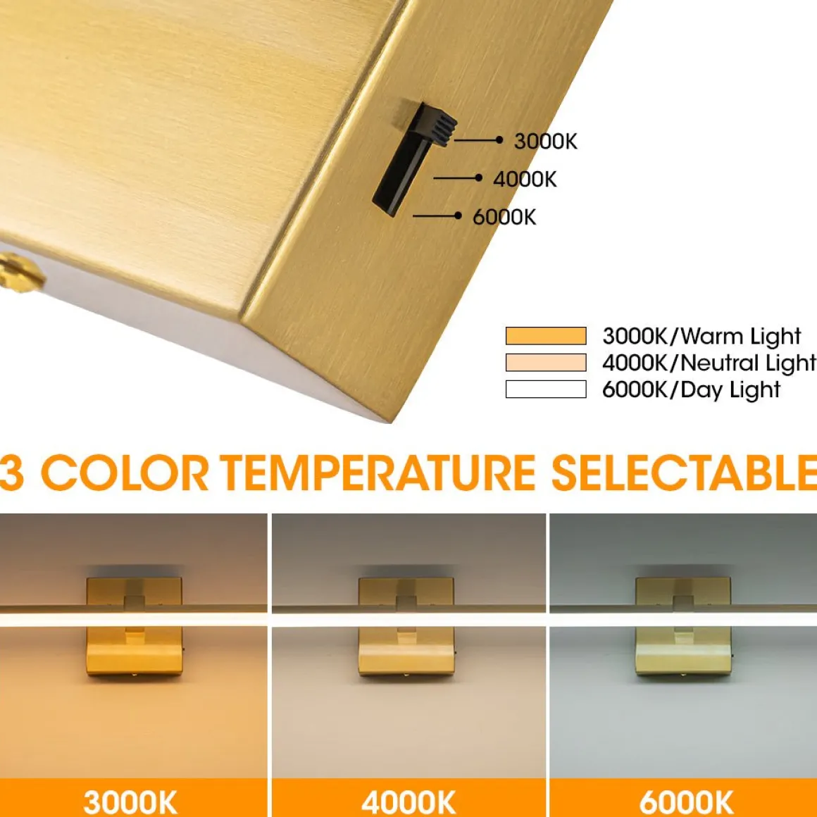 Minimalist Dimmable LED Linear Vanity Sconce Picture Light