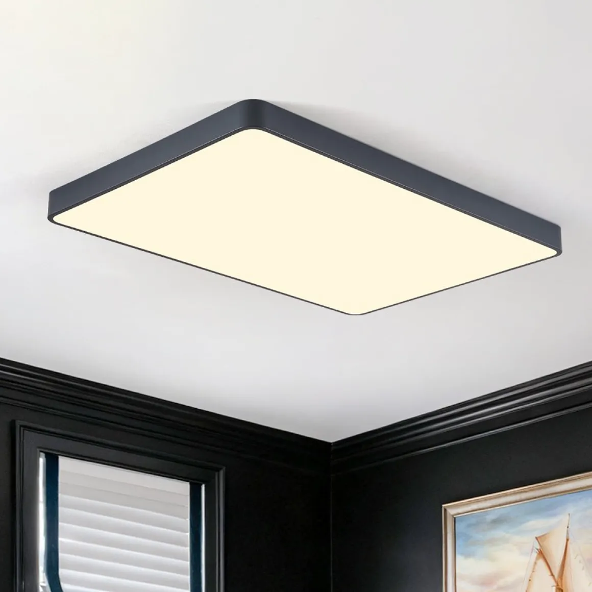 Minimalist Dimmable LED Rectangle Flush Mount Ceiling Light