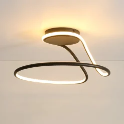 Minimalist Dimmable LED Ribbon Semi Flush Mount DIP Switch