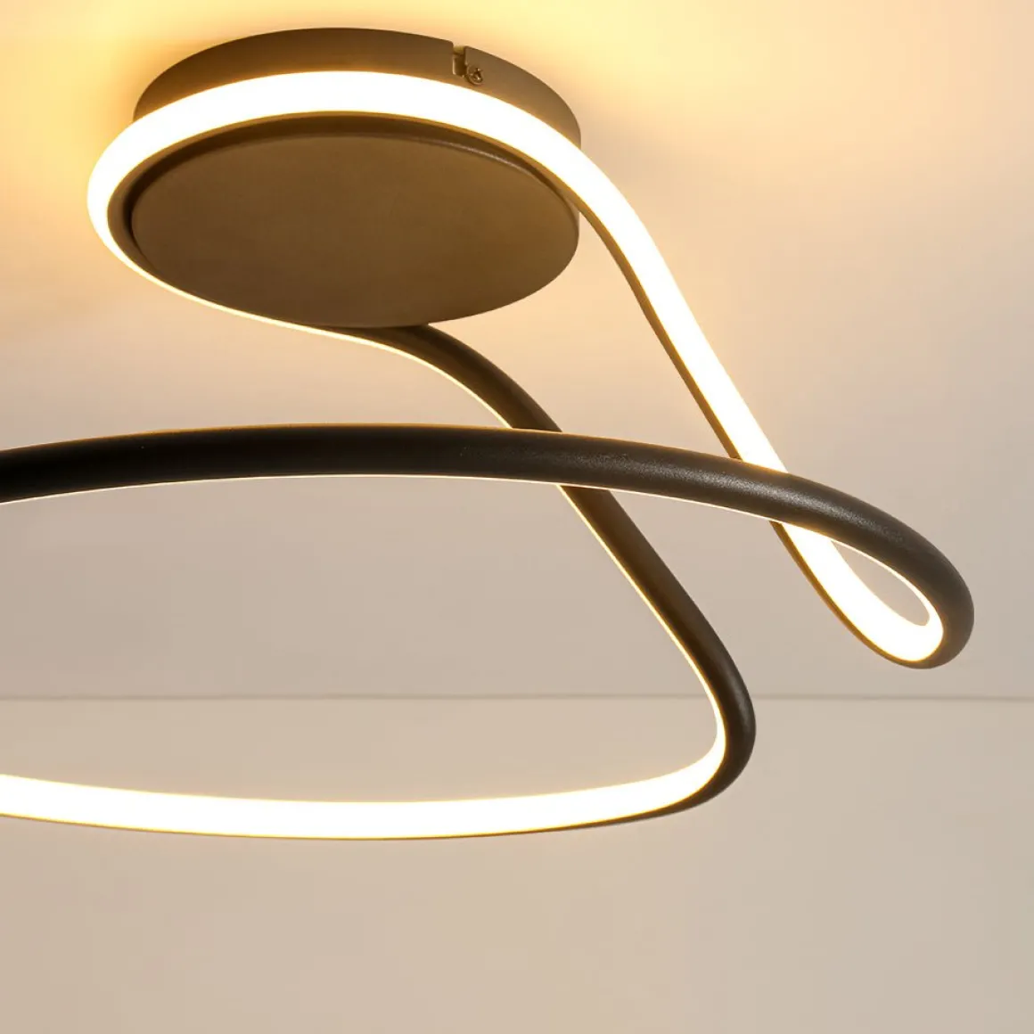 Minimalist Dimmable LED Ribbon Semi Flush Mount DIP Switch
