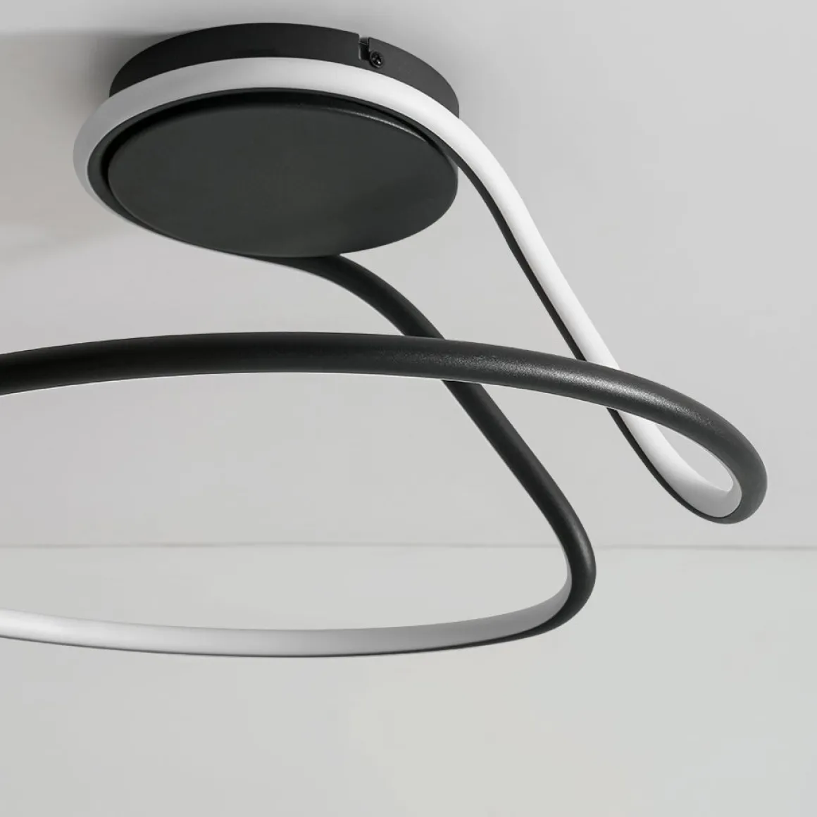 Minimalist Dimmable LED Ribbon Semi Flush Mount DIP Switch