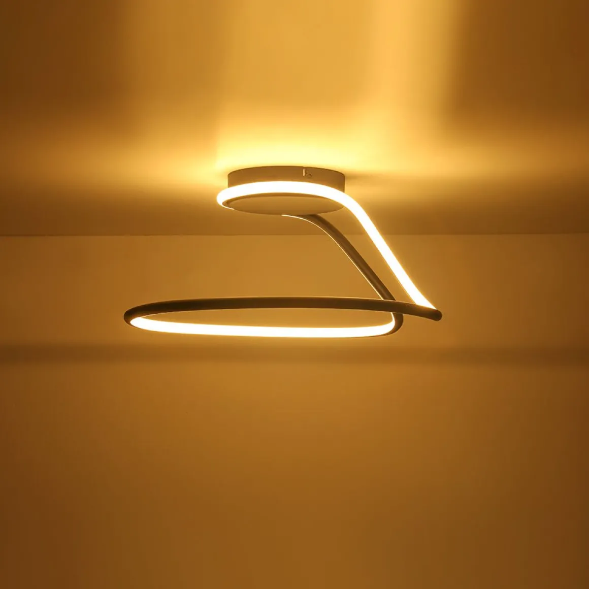 Minimalist Dimmable LED Ribbon Semi Flush Mount DIP Switch