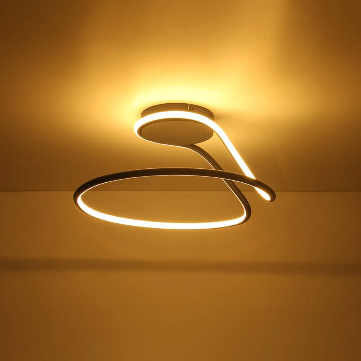 Minimalist Dimmable LED Ribbon Semi Flush Mount DIP Switch