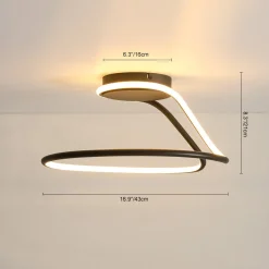 Minimalist Dimmable LED Ribbon Semi Flush Mount DIP Switch