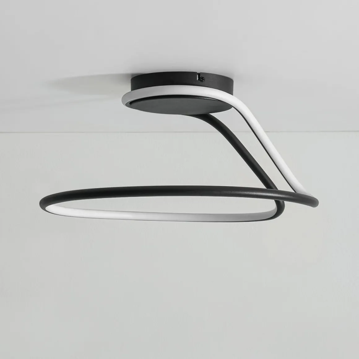 Minimalist Dimmable LED Ribbon Semi Flush Mount DIP Switch