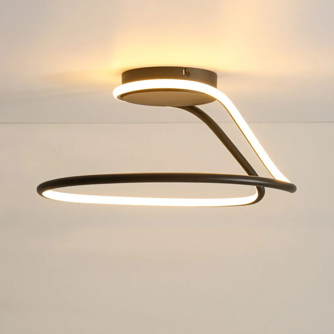 Minimalist Dimmable LED Ribbon Semi Flush Mount DIP Switch