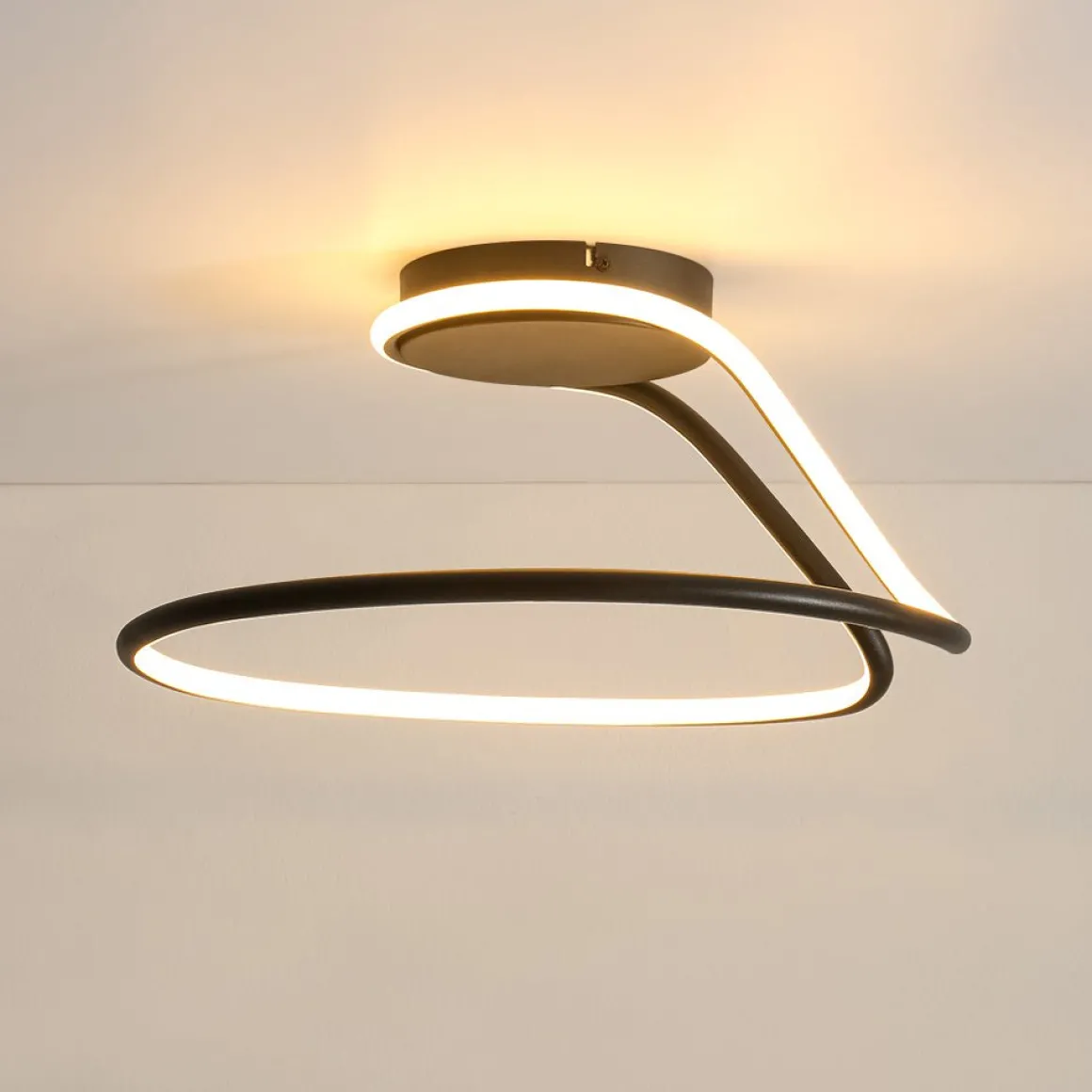 Minimalist Dimmable LED Ribbon Semi Flush Mount DIP Switch