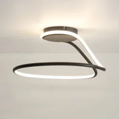 Minimalist Dimmable LED Ribbon Semi Flush Mount DIP Switch
