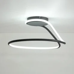 Minimalist Dimmable LED Ribbon Semi Flush Mount DIP Switch