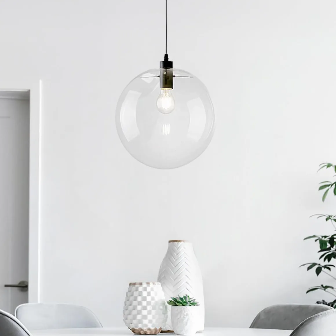 Minimalist Glass Globe Pendant Light