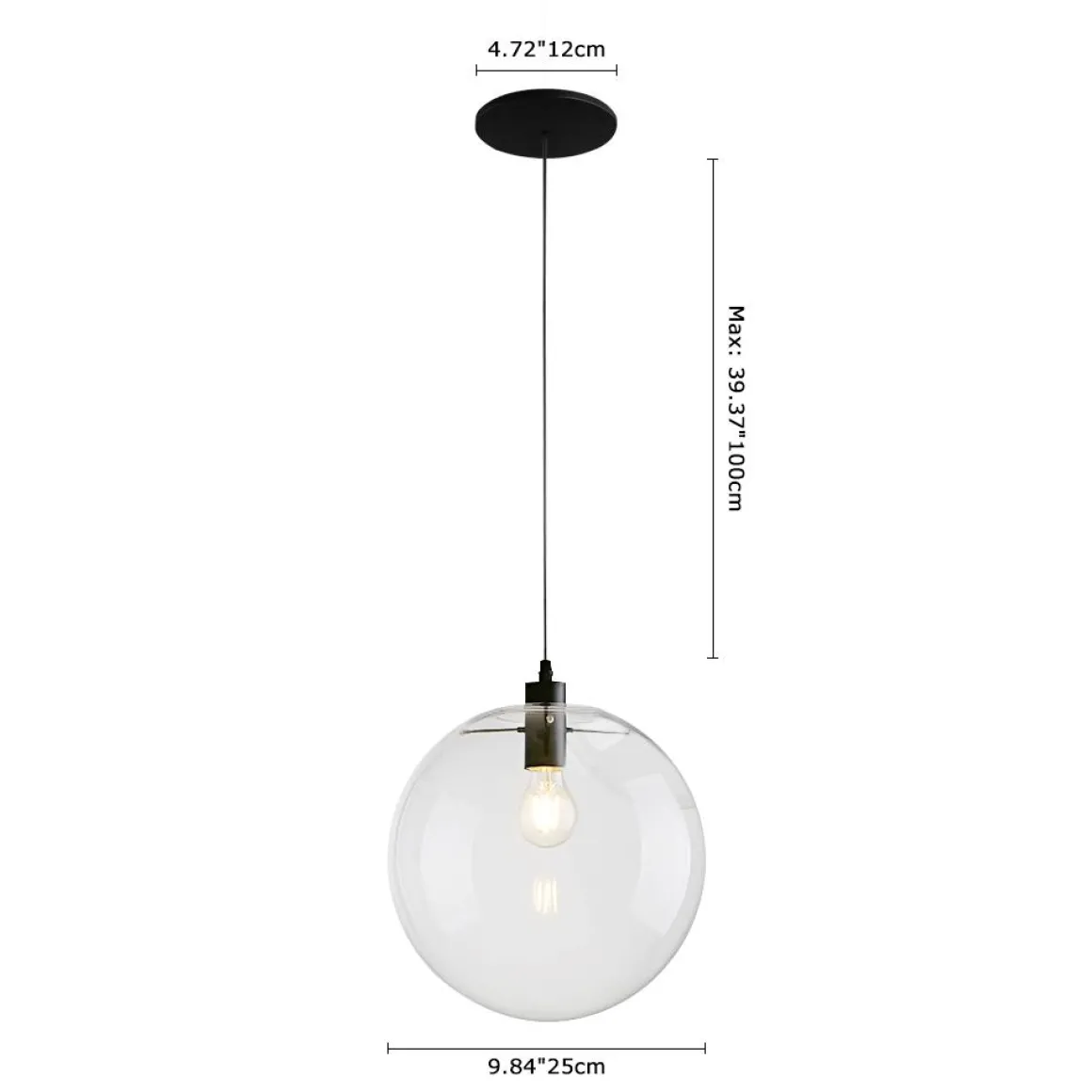 Minimalist Glass Globe Pendant Light