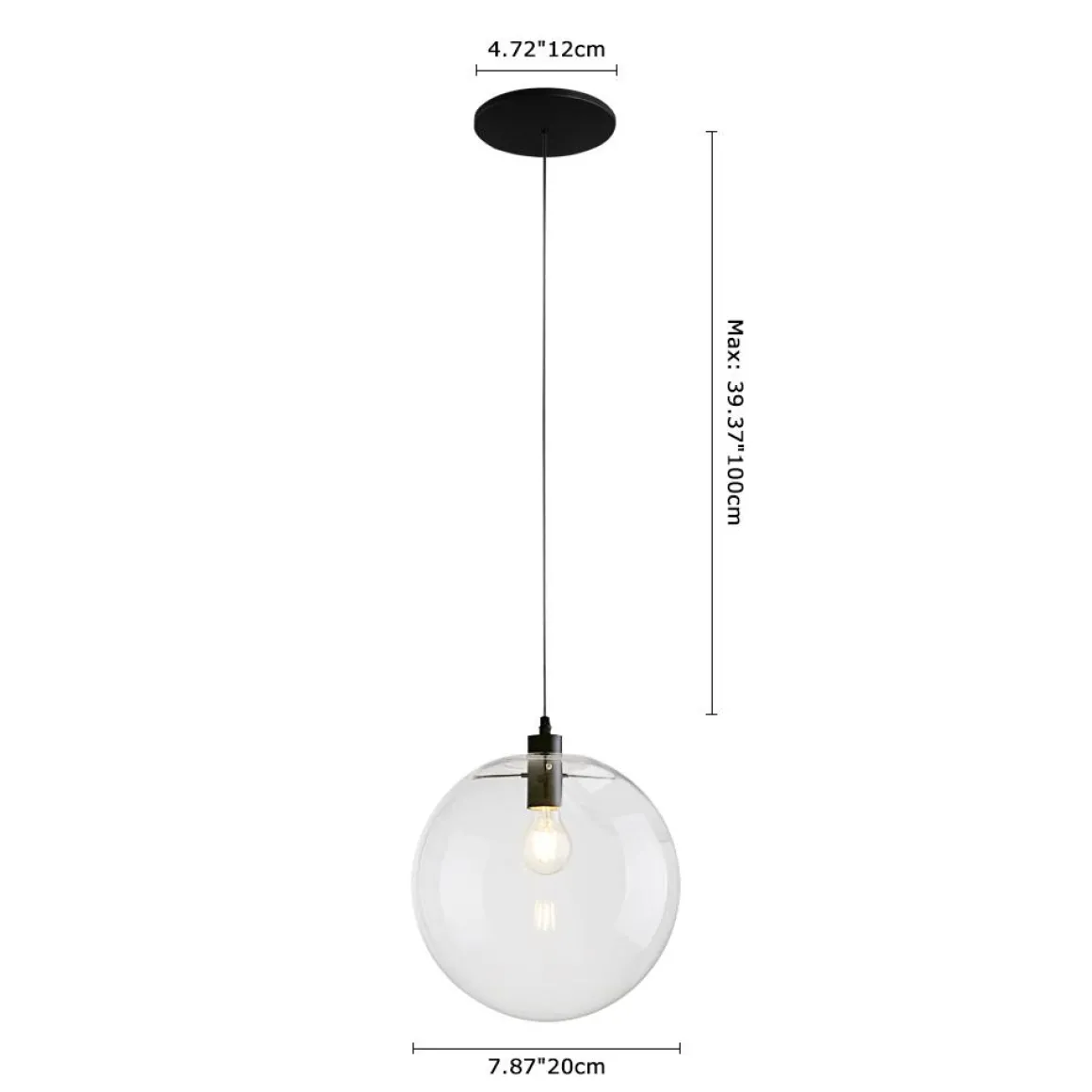 Minimalist Glass Globe Pendant Light