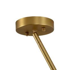 Minimalist 8-Light Brass Candle Style Linear Island Chandelier