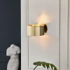 Minimalist 1-Light Brass Drum Wall Light